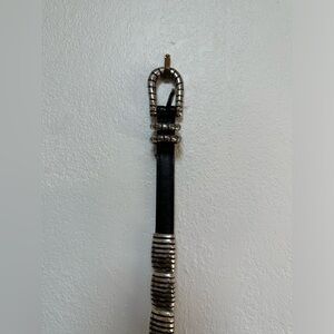 Vintage Black with Silver Embellishment Women's Western Belt